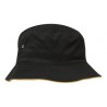 Hat with edge binding - mod. 4223:Black, Cotton twill, Gold